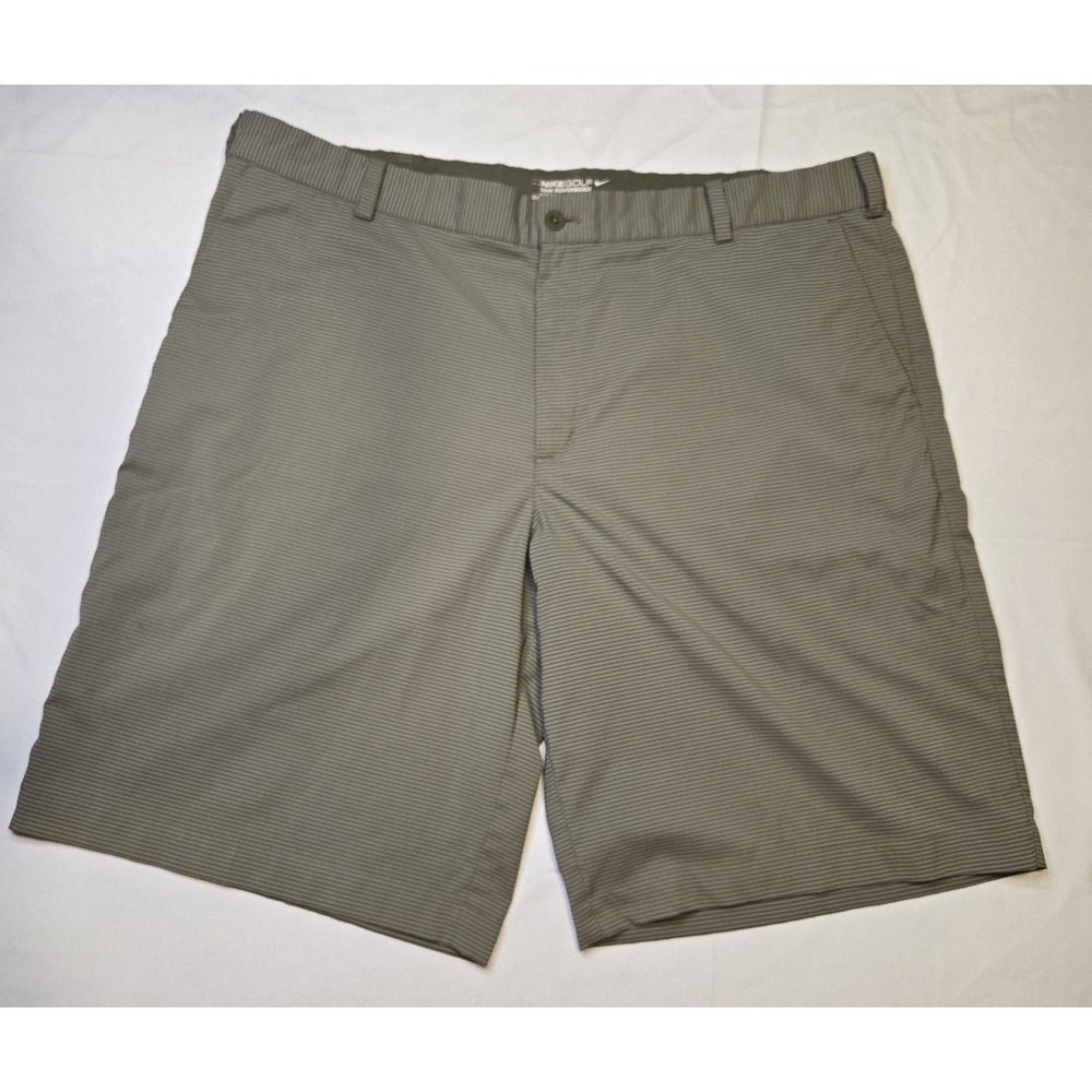 Nike Golf Shorts Tour Performance Dri Fit Flat Stretch Mens Size 40 Brown Stripe